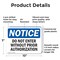 Signmission Do Not Enter Without Prior Authorization OSHA Notice Sign, Plastic, 10in W x 7in L, 2PK OS-2PACK-NS-P-710-L-11265 - alternate 3